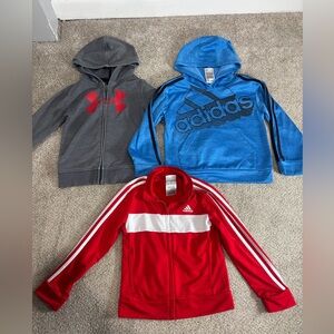 Lot of little boy size 5 activewear zip ups adidas zip up activewear athletic
